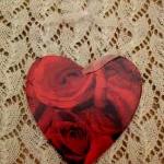 Red Roses Wooden Heart Decoration