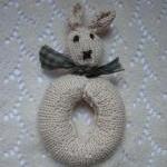 Handmade Knitted Rabbit Baby Rattle